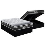 Cama Box Bau Queen Colchao Anatomico Probel D28 Ep Guarda Costas Promiddle Plus Pillow Top Base Crc Suede Black 158x198