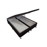 Cama Box Bau Queen Courano Black New 158x198x35 Castor