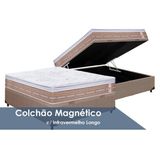 Cama Box Bau Casal Colchao Magnetico Castor Infravermelho Longo Niponpedic Base Crc Courano Bege 138x188