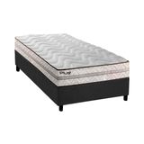 Cama Box Solteiro Colchao Espuma D33 Paropas Pasquale Plus Base Crc Suede Gray 88x188