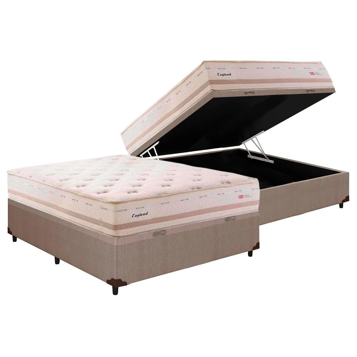 Cama Box Bau Casal Colchao Molas Herval Maxspring England Base Crc Courano Clean 138x188