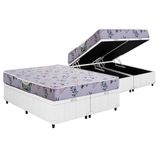 Cama Box Bau Queen Colchao Espuma Herval D28 St Louis Base Crc Courano White 158x198