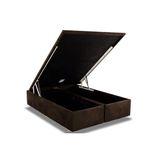Cama Box Bau Queen Universal Suede Brown 158x198x35 Ortobom