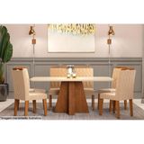 Sala De Jantar Completa Maite C Tampo Madeirado C Vidro 160cm 6 Cadeiras Paola Savana Ow Nude Cimol