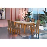 Sala De Jantar Completa Londrina C Tampo Madeirado C Vidro 180cm 6 Cadeiras Londrina Imbuia Animale Chocolate Rufato