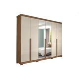 Guarda Roupa Casal 6 Portas E 6 Gavetas C Espelho E Pes Guarapari Avela Off White Panan