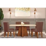 Sala De Jantar Completa Maite C Tampo Madeirado C Vidro 160cm 6 Cadeiras Milena Savana Ow Chocolate Cimol