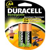 Pilha Recarregável Duracell AA 2 Unidades