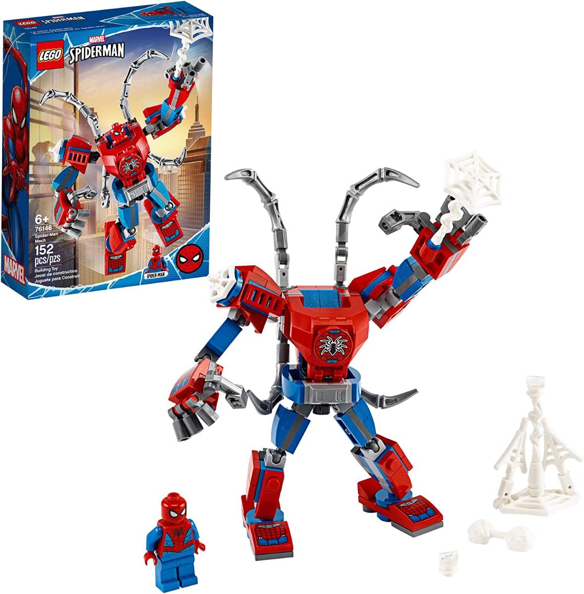 LEGO Marvel Homem-Aranha: Homem-Aranha Mech 76146 Brinquedo de Construção de Super-Herói Infantil, Playset com Mech e Minifigure, Nova 2020 (152 Peça