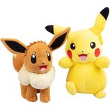 Pokémon Eevee e Pikachu 2 Pack Pelúcia Animais Recheados 8 Polegadas