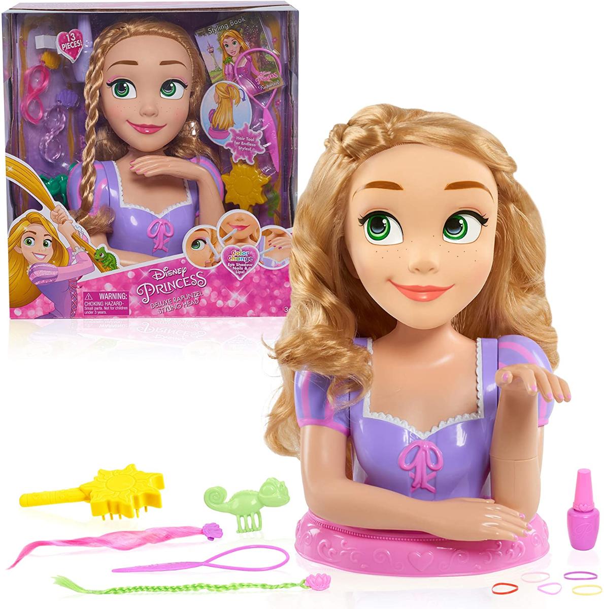 Disney Princess Deluxe Rapunzel Styling Head, 13 peças