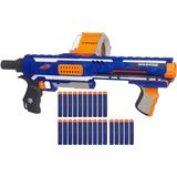 Nerf Rampage N-Strike Elite Toy Blaster com 25 Dardos De Tambor slam fogo e 25 dardos oficiais de espuma de elite para crianças, adolescentes e adult