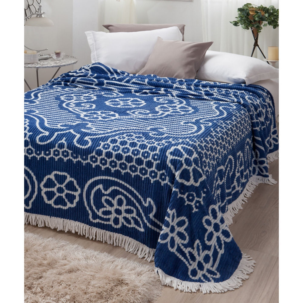 Colcha Canelada P/ Cama Casal Chenille Jolitex 220x240cm Bruna