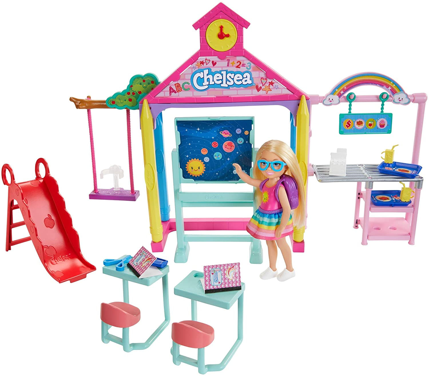 Barbie Club Chelsea Doll And School Playset, Blonde De 6 Polegadas, Com Acessórios