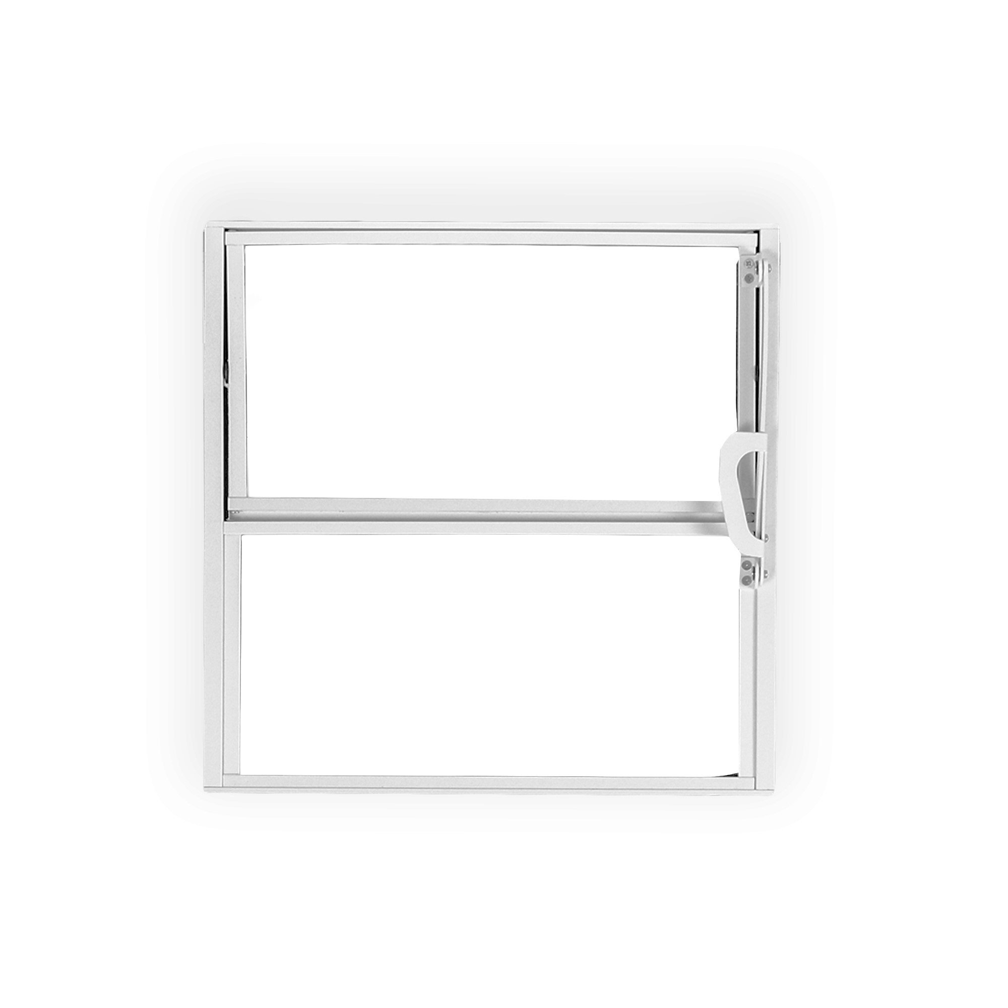 Janela De Alumínio Basculante 40x40cm Com 1 Bascula E Vidro Mini Boreal Soft Mgm Branco Branco