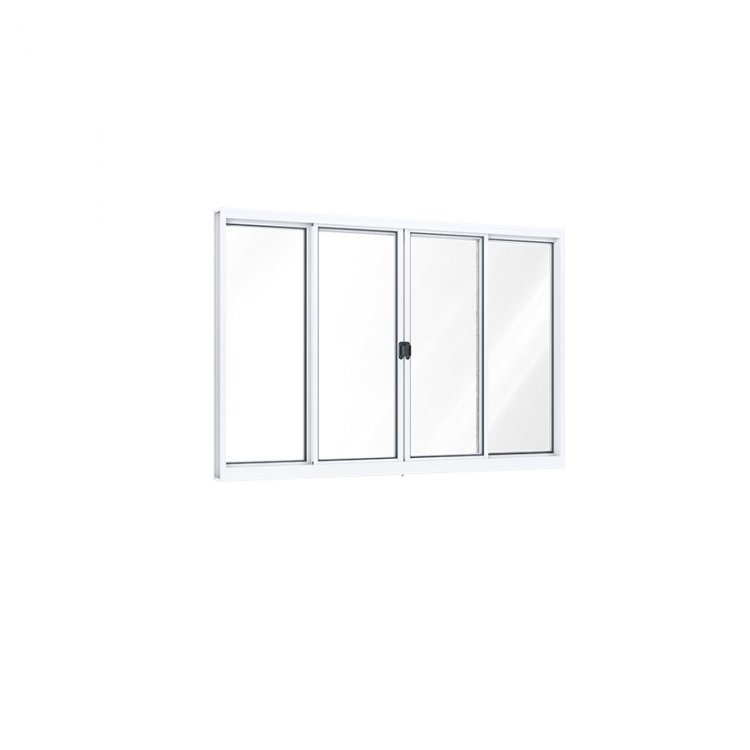 Janela de Alumínio de Correr 100x150cm 4 Folhas Riobras Branco