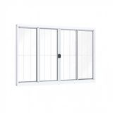 Janela de Alumínio de Correr 100x150cm 4 Folhas Riobras Branco