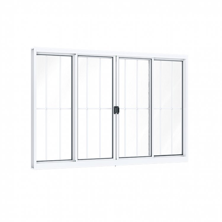 Janela de Alumínio de Correr 100x150cm 4 Folhas Riobras Branco