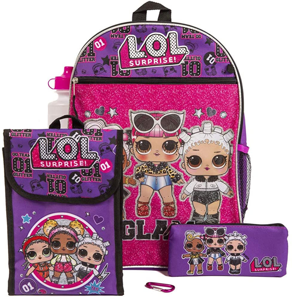 LOL Surpresa Purple Back também School Essentials Set para Meninas, Roxo, Tamanho 16