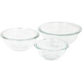 Conjunto De Tigela De Mistura De Vidro Pyrex (conjunto De 3 Peças, Aninhamento, Micro-ondas E Lava-louças Seguros)