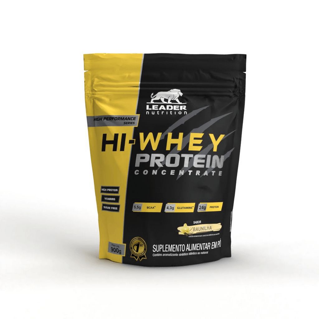 Hi-whey Protein Concentrate 100% 900gr Refil - Leader Nutrition Baunilha