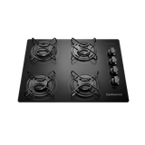 Cooktop 4 Bocas Continental A Gás De Vidro  Temperado Preto (kc4gp) Bivolt