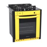 FOGAO A GAS DE EMBUTIR 4 BOCAS VENAX GAUDI PRISMA VITREO BL AMARELO GAS GLP