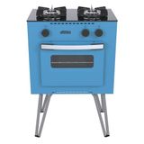 Fogao 2 Bocas Venax Mini Cook Azul Gas GLP