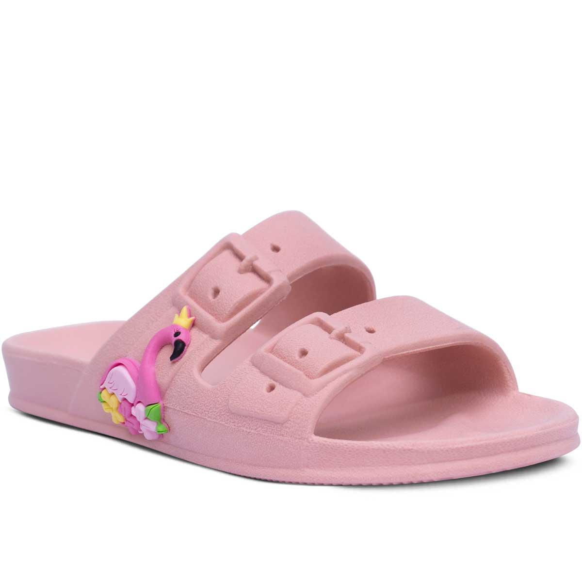 Sandália Infantil Feminina Chinelo Flamingo Moda Slide 12.60 Cor:rosa,tamanho:27/28