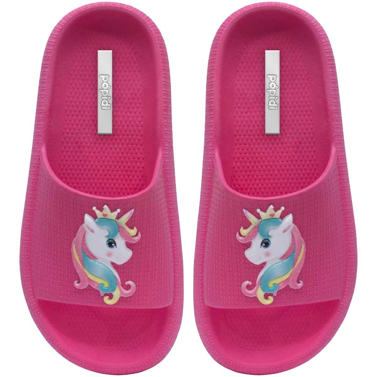 Chinelo Unicórnio Infantil Menina Sandália Moda Nuvem 12.53 Cor:pink,tamanho:27/28