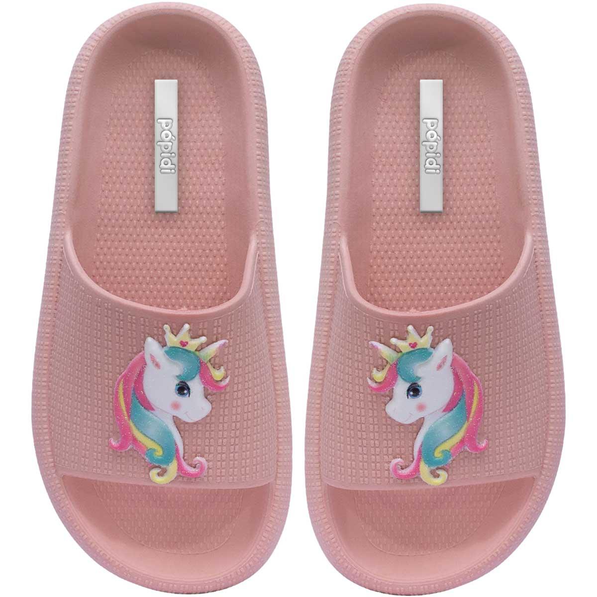 Chinelo Unicórnio Infantil Menina Sandália Moda Nuvem 12.53 Cor:rosa,tamanho:27/28