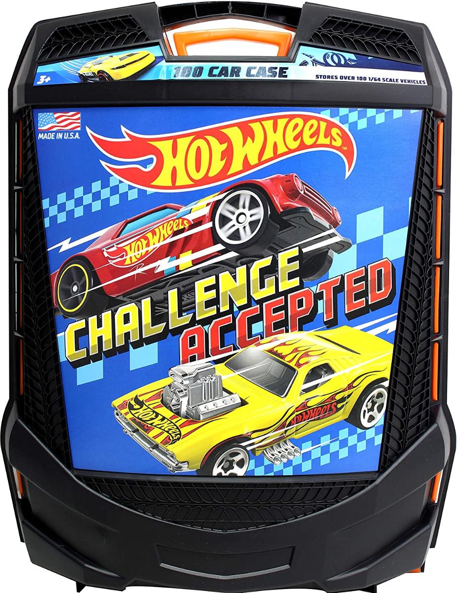 Hot Wheels 100 carros, estojo com rodinhas