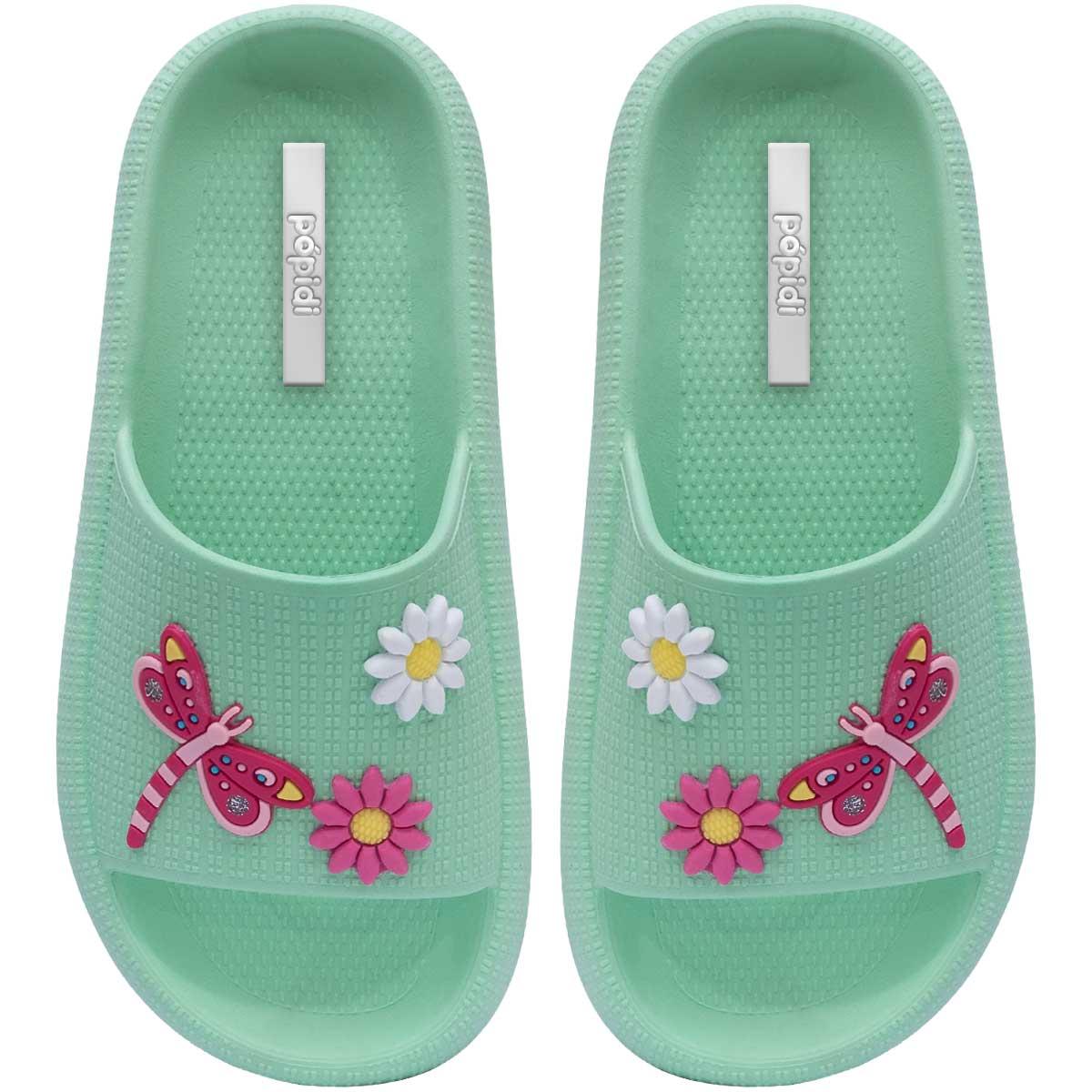 Chinelo Infantil Feminino Sandália Moda Estilo Nuvem 12.50 Cor:verde,tamanho:29/30