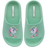 Chinelo Unicórnio Infantil Menina Sandália Moda Nuvem 12.53 Cor:verde,tamanho:31/32