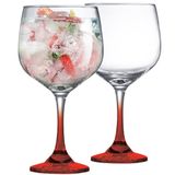 Conjunto Com 2 Taças 705ml Gin E Tônica Vermelha Ruvolo