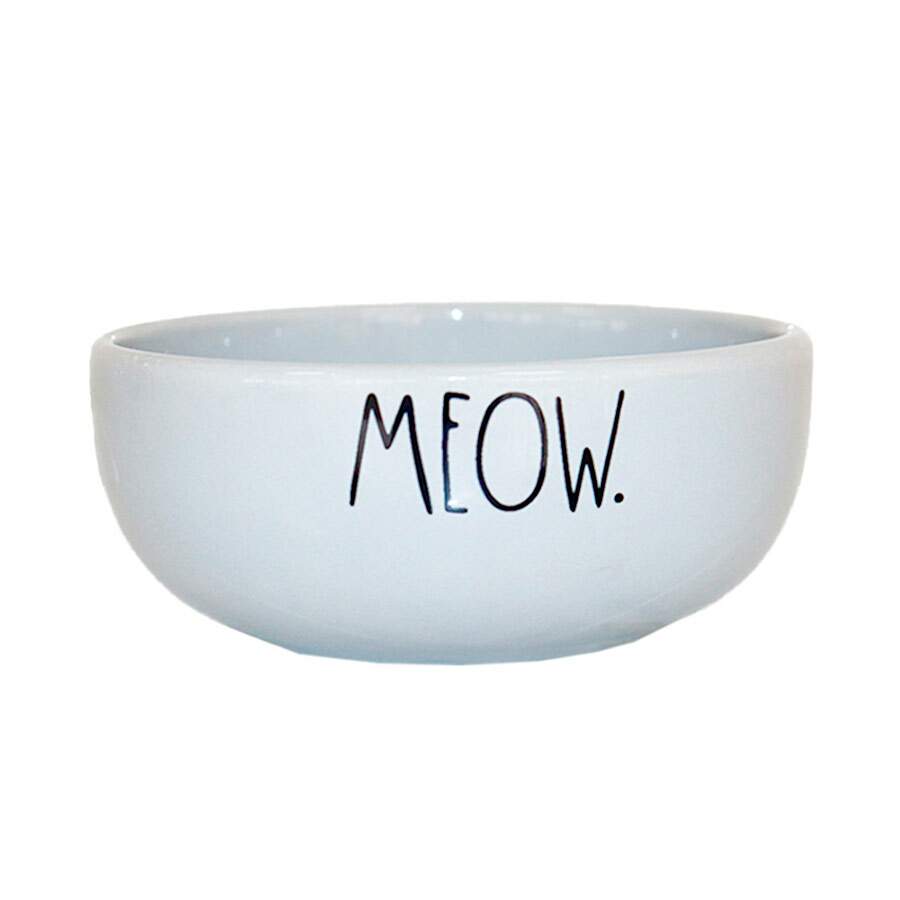 Comedouro Pet Injet Cerâmica Meow Cinza Para Gatos 190 Ml