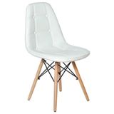 Cadeira Charles Eames Botonê Eiffel Wood Estofada Couro