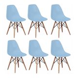 Kit 6 Cadeiras Charles Eames Eiffel Wood Design Varias Cores