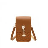 Cat Head Pearl Premium Textura Phone Bag, Messenger