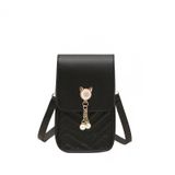 Cat Head Pearl Premium Textura Phone Bag, Messenger