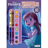 Disney Frozen 2 128 Páginas Color and Paint Activity Book com 8 tintas, 4 lápis de cor e adesivos 45818 Bendon