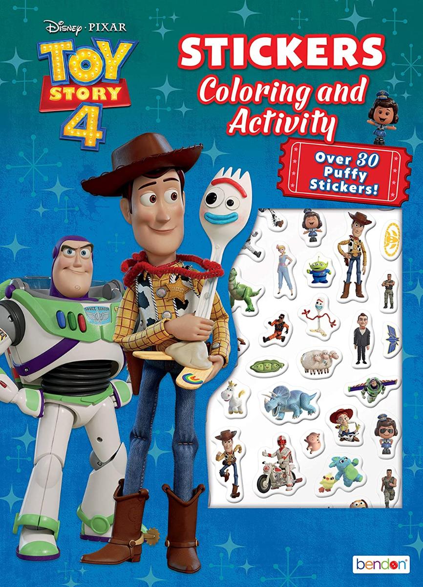 Toy Story Disney 4 Puffy Sticker Coloring & Activity Book 45773, Bendon