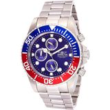 Relógio de quartzo de aço inoxidável Invicta Pro Diver 43mm, Prata (Modelo: 1771)