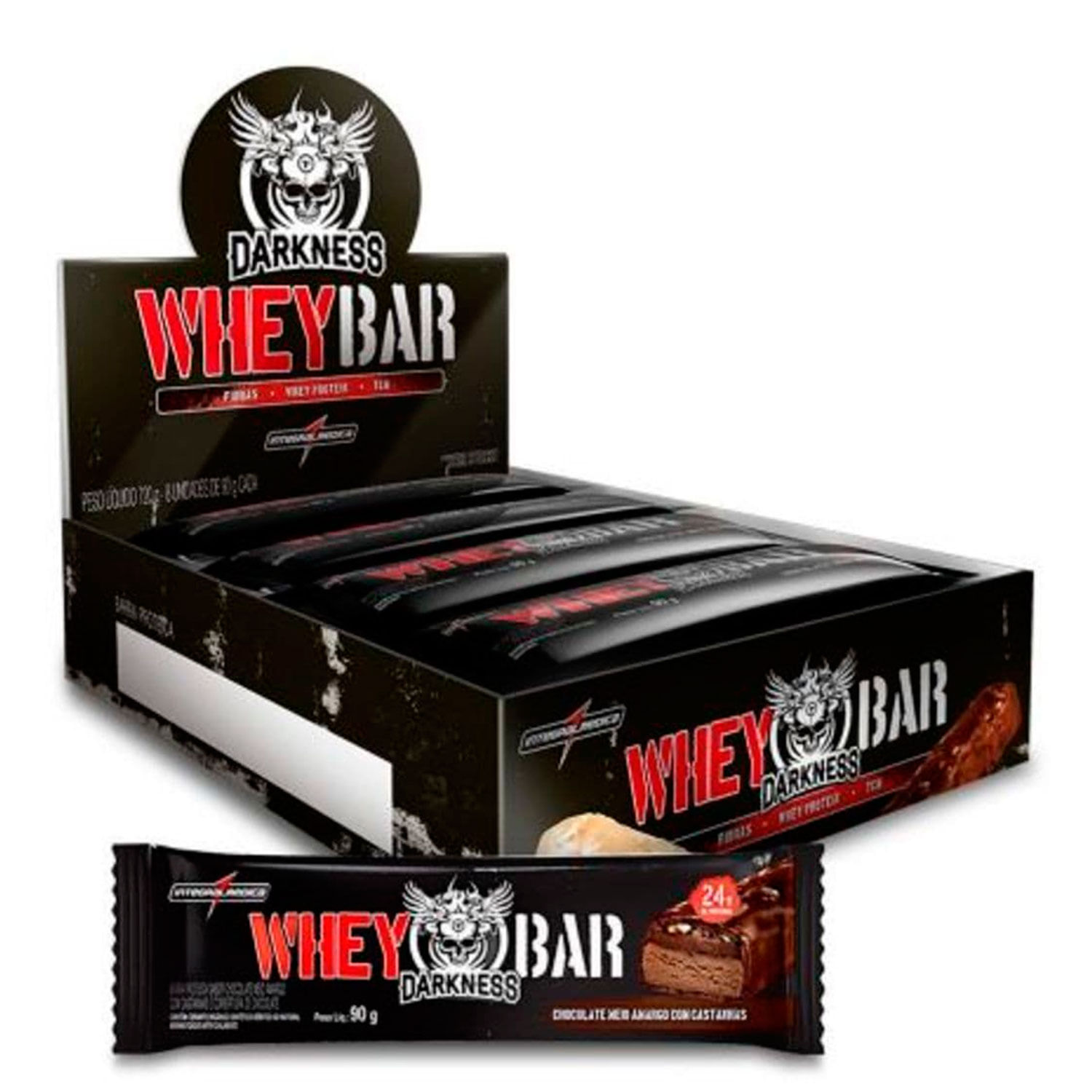 Whey Bar Darkness (cx C/ 8uni) - Integralmédica Flocos Com Chocolate