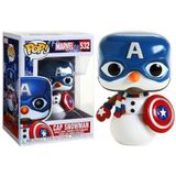 Funko Pop! Marvel: Holiday - Capitão América Boneco De Neve Figura Vinil