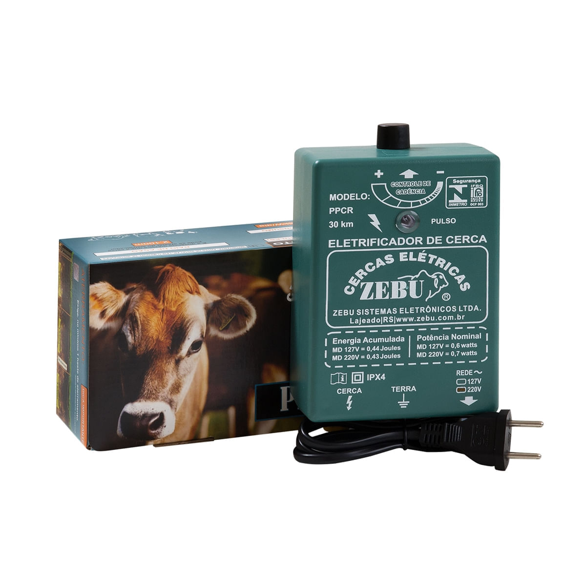 Eletrificador De Cerca Elétrica Rural Zebu Bivolt Verde