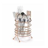 Porta Talher Metal Rose Gold Cozinha