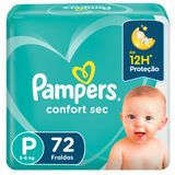 Fralda Pampers Confort Sec Super Tamanho P 72 Unidades