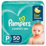 Fralda Pampers Confort Sec Mega P com 50 unidades