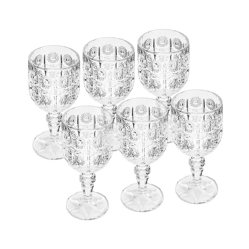 Conjunto 6 Taças de Vidro para Vinho 210ml Starry-Bom Gourmet - Transparente